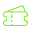 Icon representing event automation and ticketing via WhatsApp chatbot